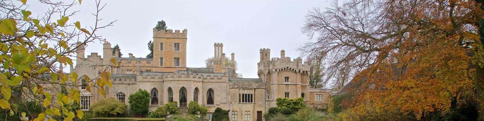 Elton Hall & Gardens featuring a park, heritage architecture and chateau or palace