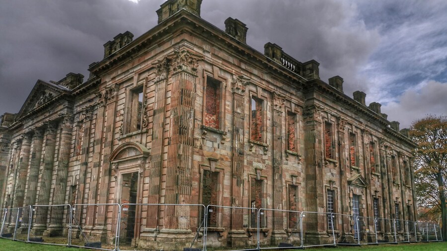 The beautiful Sutton Hall ruins at Sutton scarsdale nr Chesterfield in Derbyshire