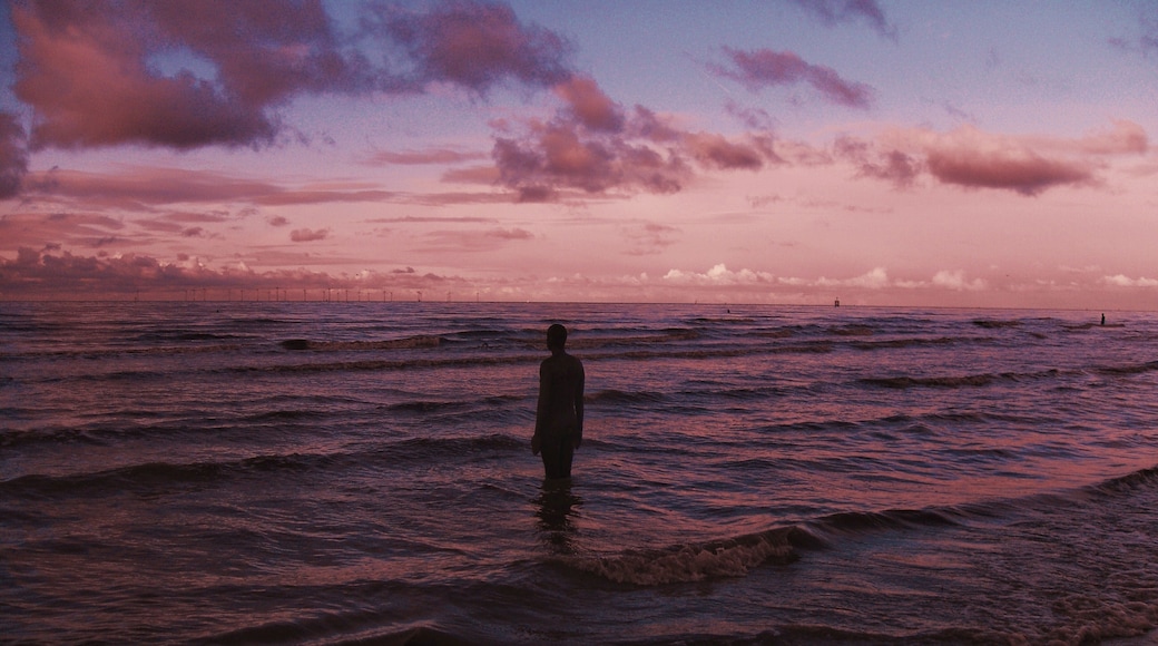 Sunset at Crosby beach.