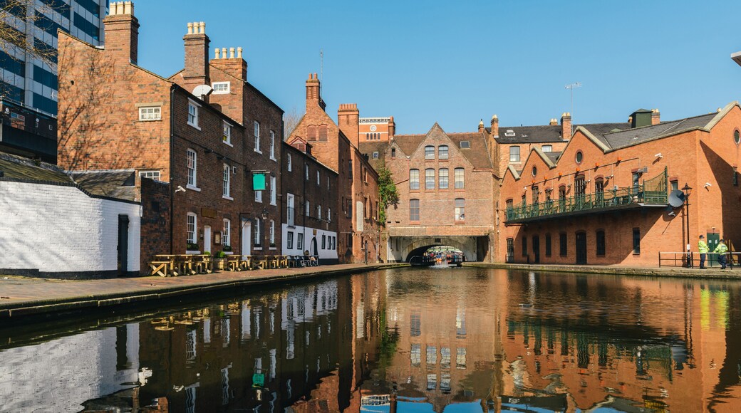 Morning reflections on Gas Street Basin, at the heart of Birmingham's canal network
