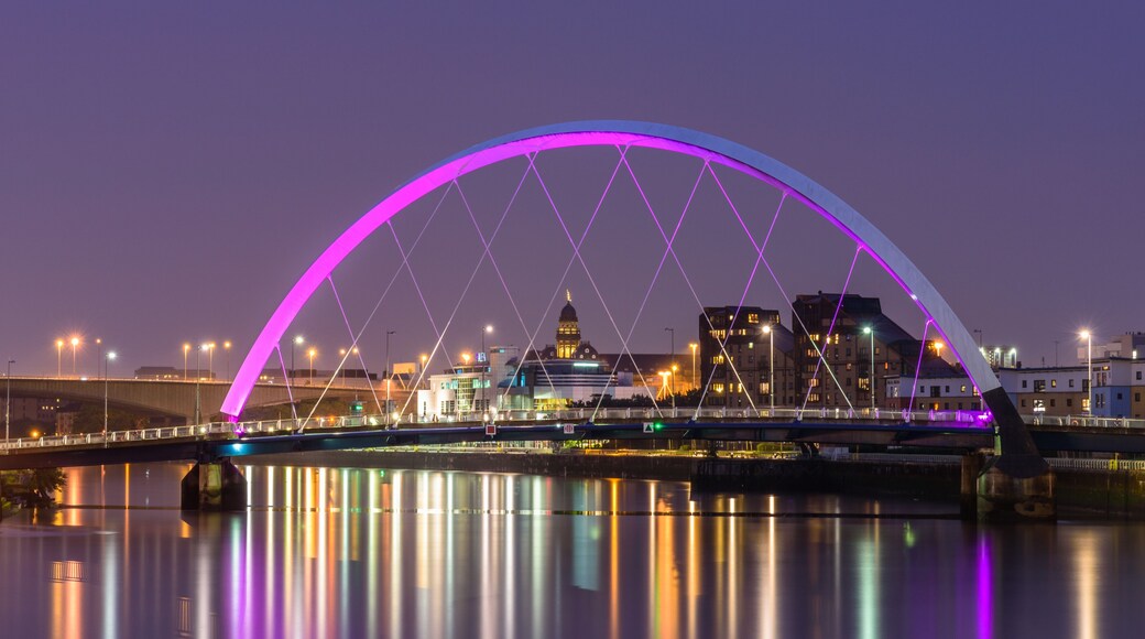 Night lights reflection of Glasgow