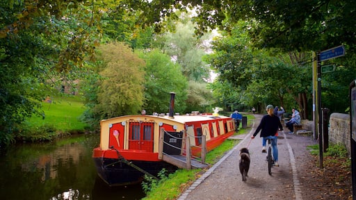 Salts Mill fasiliteter samt koselige dyr, elv eller bekk og sykling