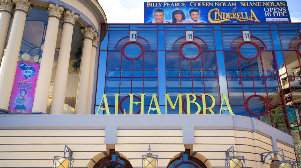 Alhambra Theatre which includes signage