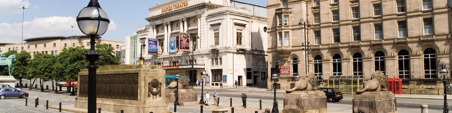 Empire Theatre on Lime Street from St George's Hall, Liverpool, England