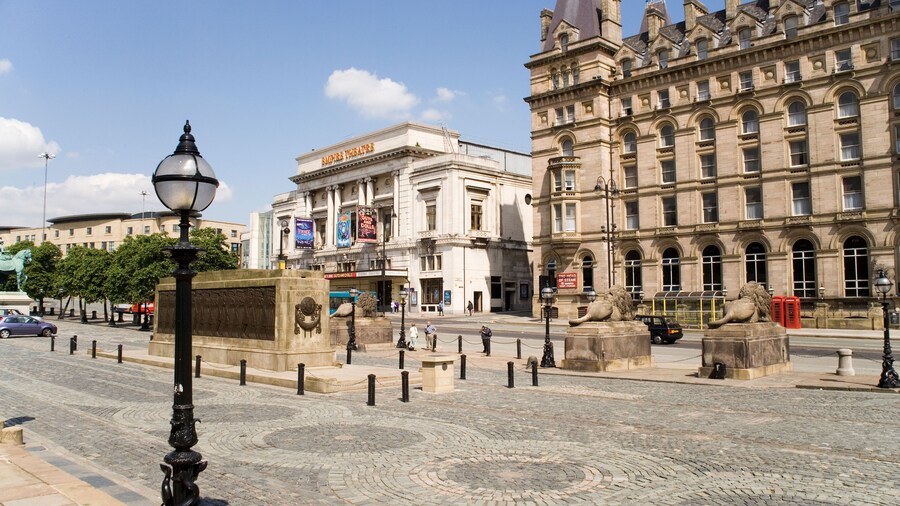 Empire Theatre on Lime Street from St George's Hall, Liverpool, England