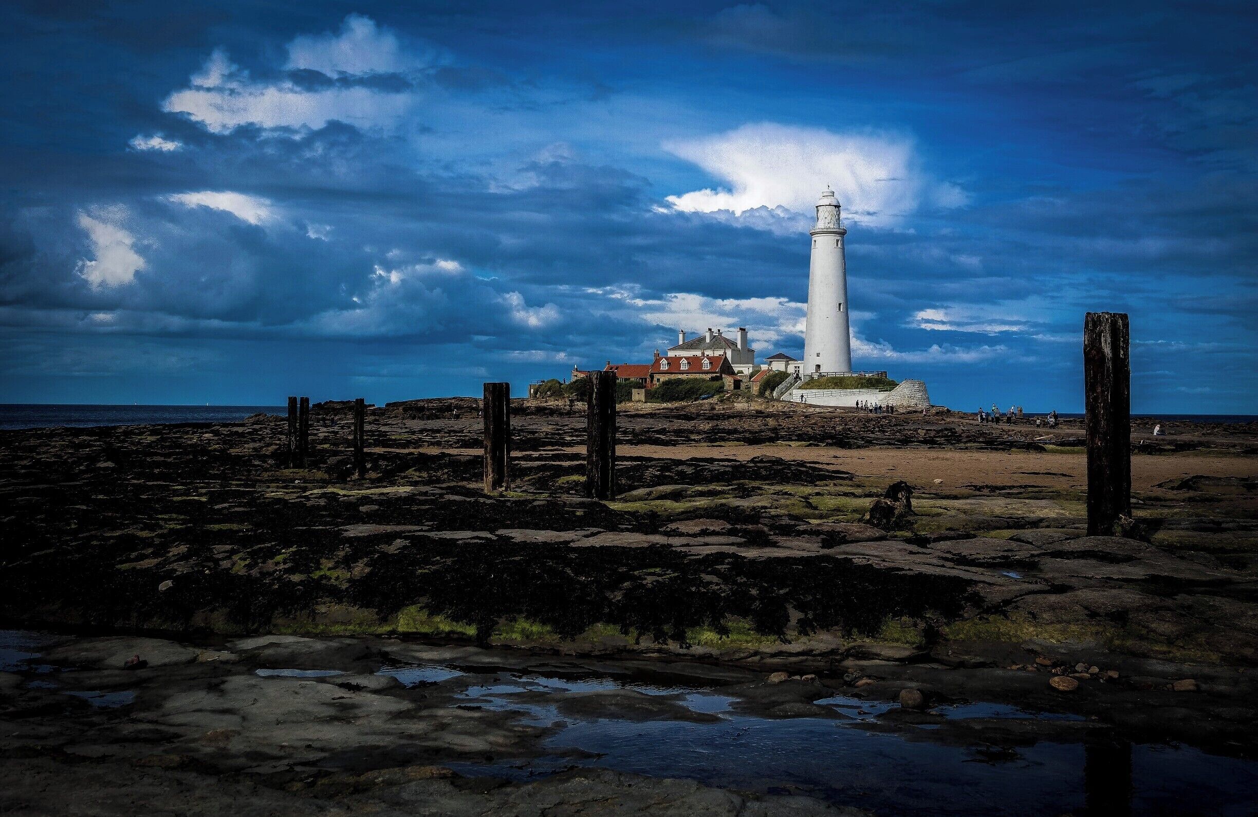 St Mary's Lighthouse is relatively modern, as lighthouses go, completed in 1898 and decommissioned 1984. Previous to the lighthouse, the island on which it stands was home to a chapel. Which through time gave way to an Inn which in turn was shut down due to the ' rowdy ' nature of it's patrons. A wide range of activity for any small island.