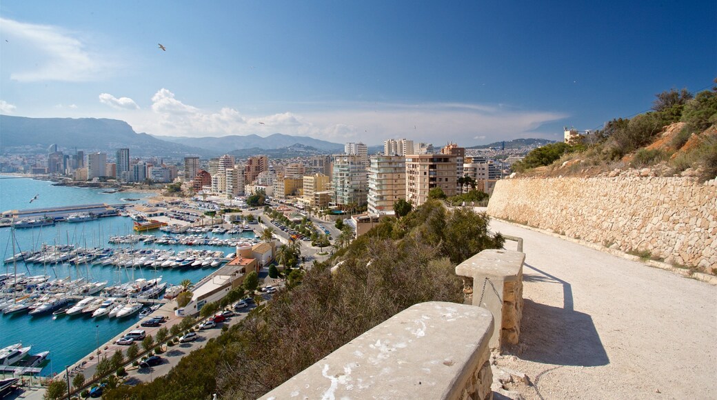 Natural Park of Penyal d\'Ifac which includes landscape views, a coastal town and a bay or harbor