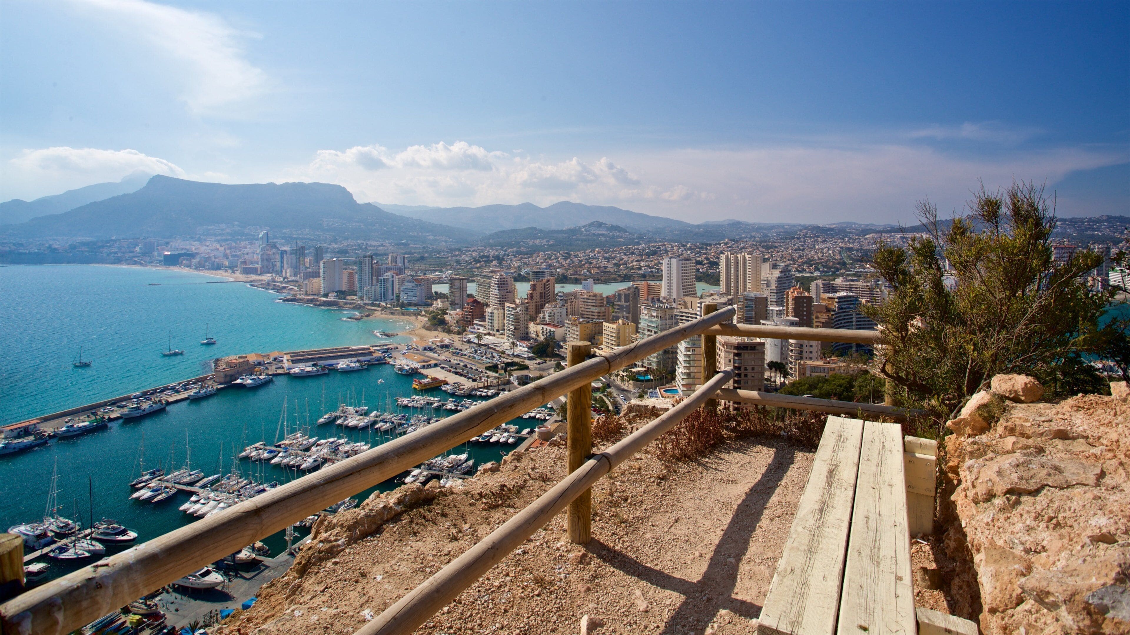 Natural Park of Penyal d\'Ifac featuring landscape views, a coastal town and views