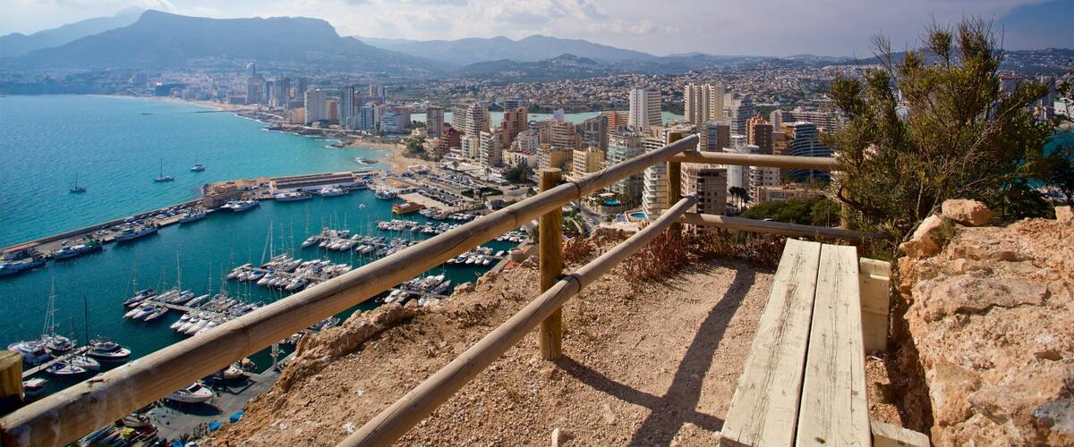 Natural Park of Penyal d\'Ifac featuring landscape views, a coastal town and views