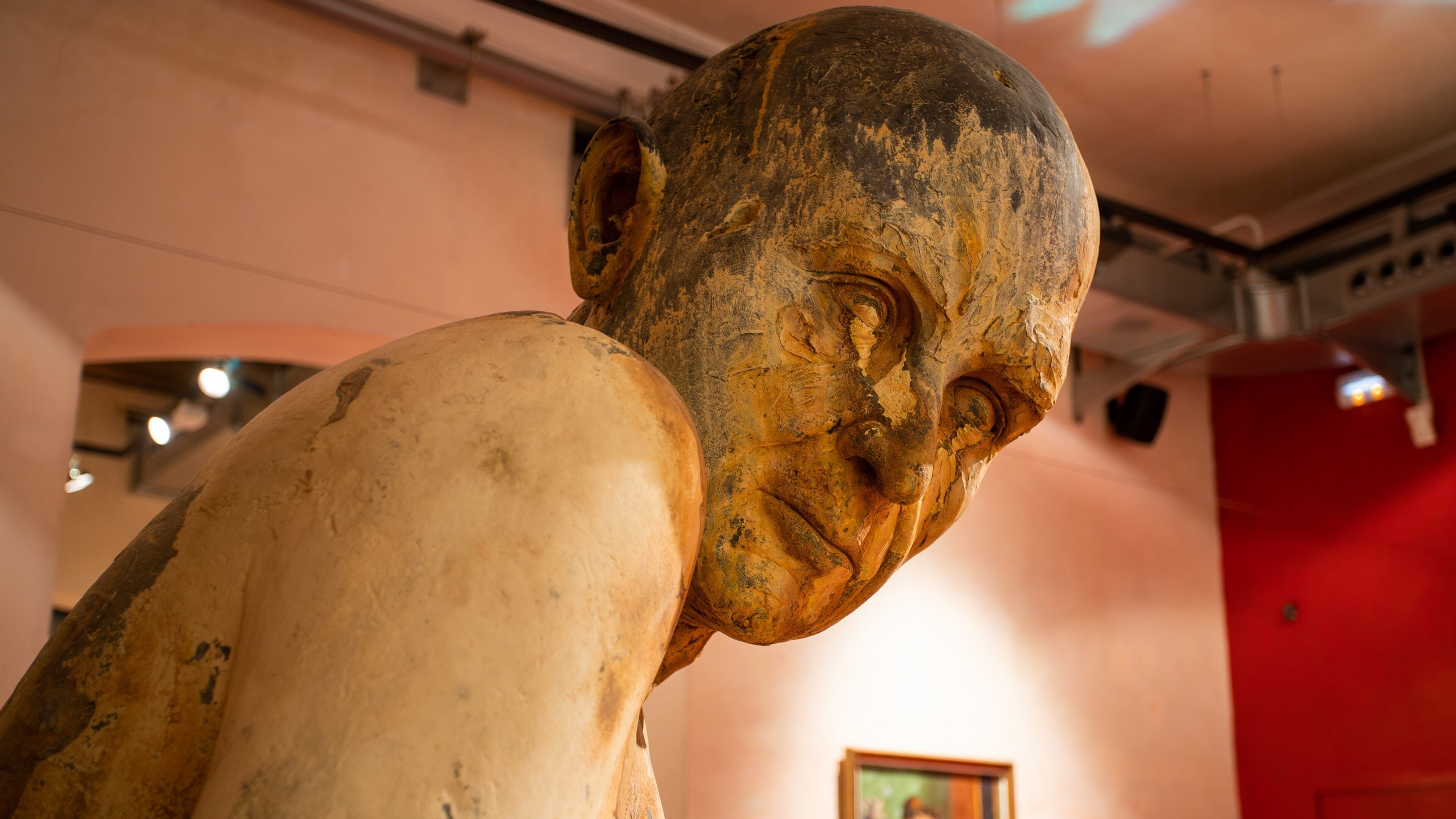 European Museum of Modern Art showing interior views, art and a statue or sculpture