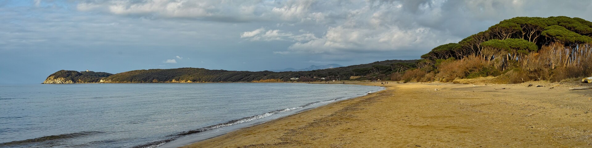 Panorama On the Gulf and the beach of Baratti Piombino Tuscany Italy