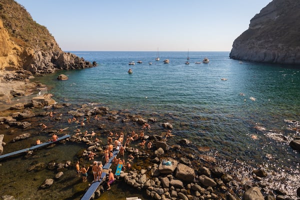 Bay of Sorgeto featuring general coastal views and rocky coastline