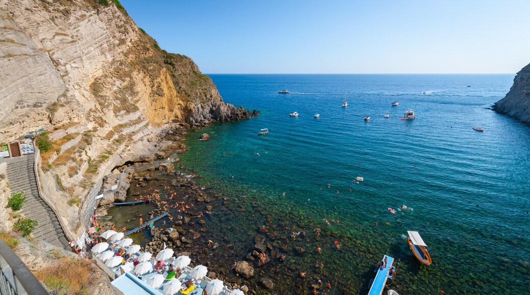 Bay of Sorgeto which includes general coastal views, rugged coastline and landscape views