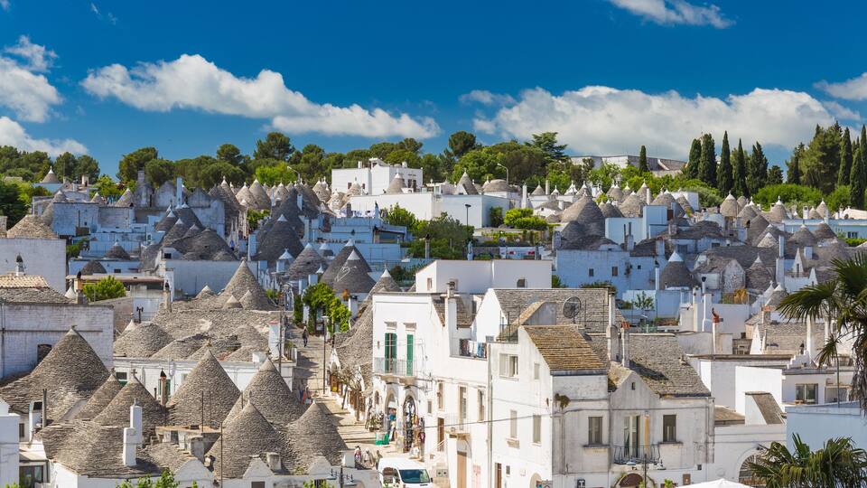 Generic view of Alberobello with trulli roofs and terraces, Apulia region, Southern Italy, Shutterstock ID 431566345, SF SSA Case with Manager Approval: Case 07151371, Job: Prepay credit, Client/Licen