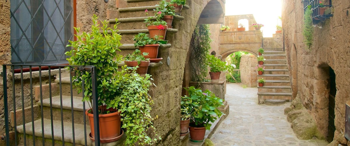 Bagnoregio ofreciendo flores