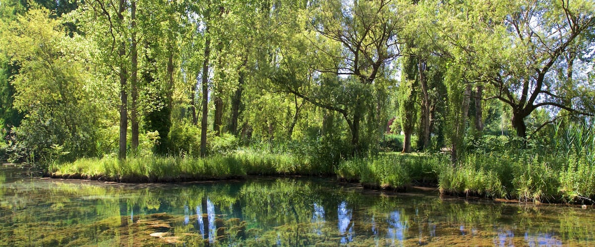 Die Quellen des Clitunno mit einem Teich