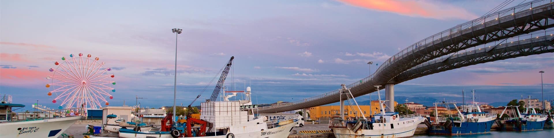 Ponte del Mare featuring a sunset, a bridge and a marina
