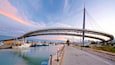 Ponte del Mare featuring a river or creek, a bridge and a sunset
