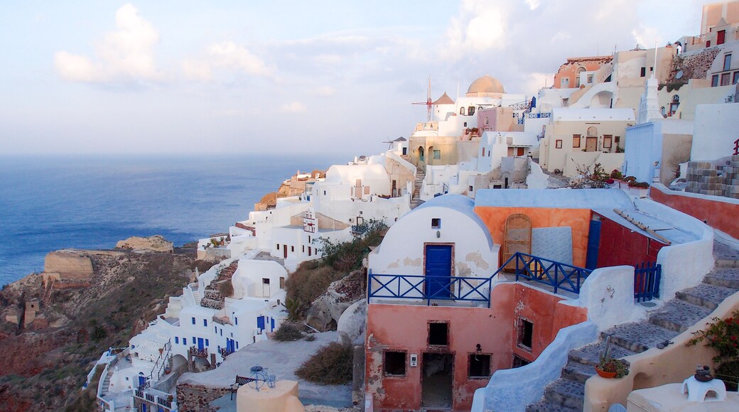 The view form Byzantine Castle Ruins in Santorini. Oia, Santorini, Greece, December 25, 2013.