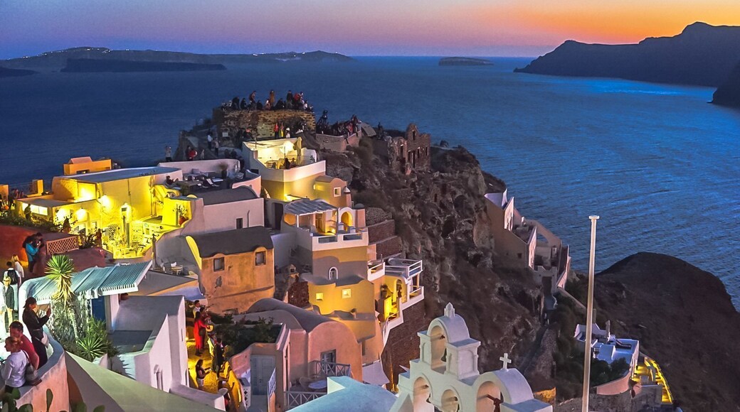 Byzantine castle ruins in twilight