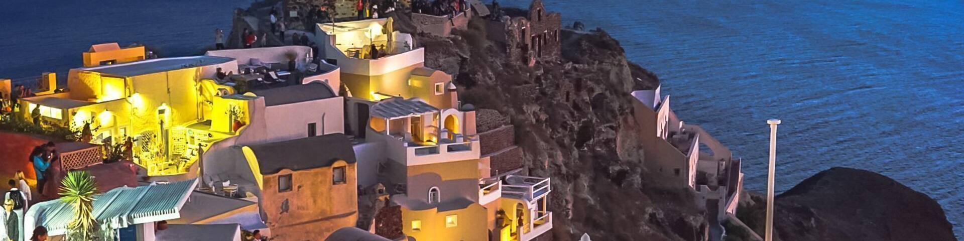 Byzantine castle ruins in twilight