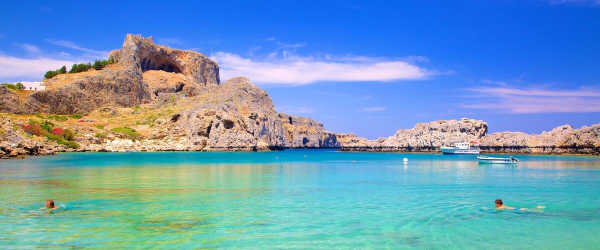 Lindos ofreciendo vistas generales de la costa