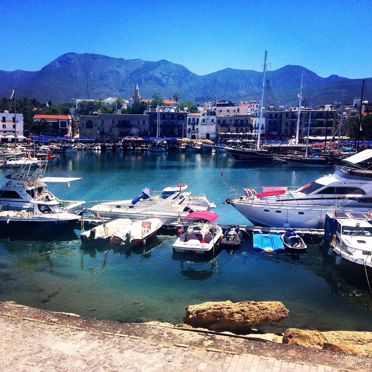 In the Northern Turkish Republic of cyprus is kyrenia and it's old town harbour ! 