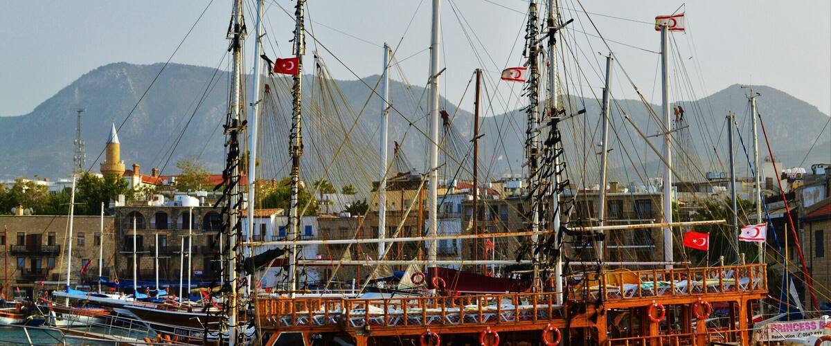 Kyrenia harbour, turkish occupation,Cyprus
