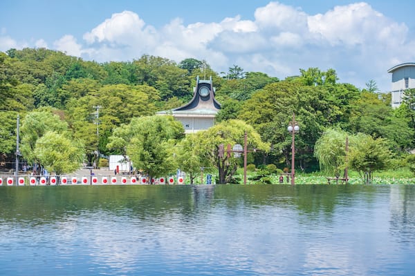 Looking out from the cafe shop on the second floor in The Akita Museum of Art