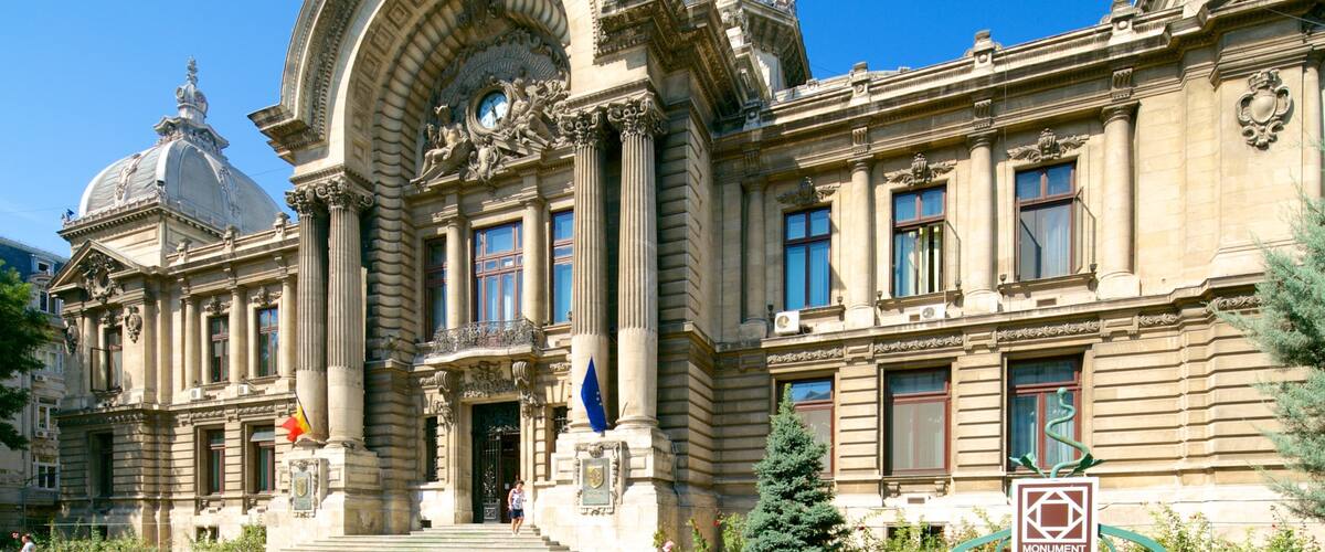 Bucharest which includes heritage architecture and a castle
