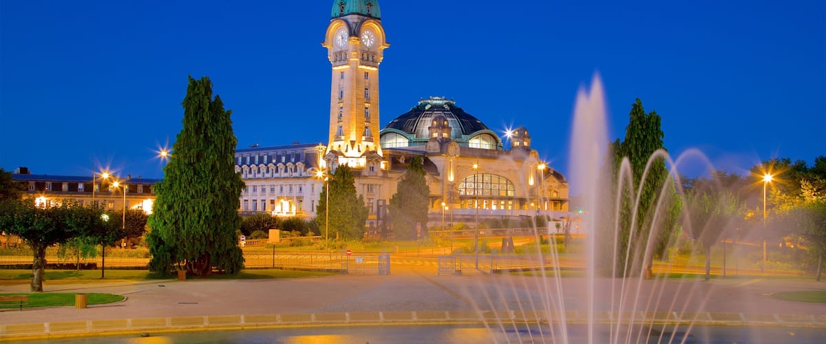 Gare de Limoges qui includes fontaine, patrimoine architectural et mare