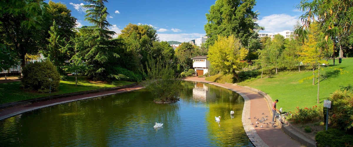 Jardin Lecoq featuring bird life, a park and a river or creek