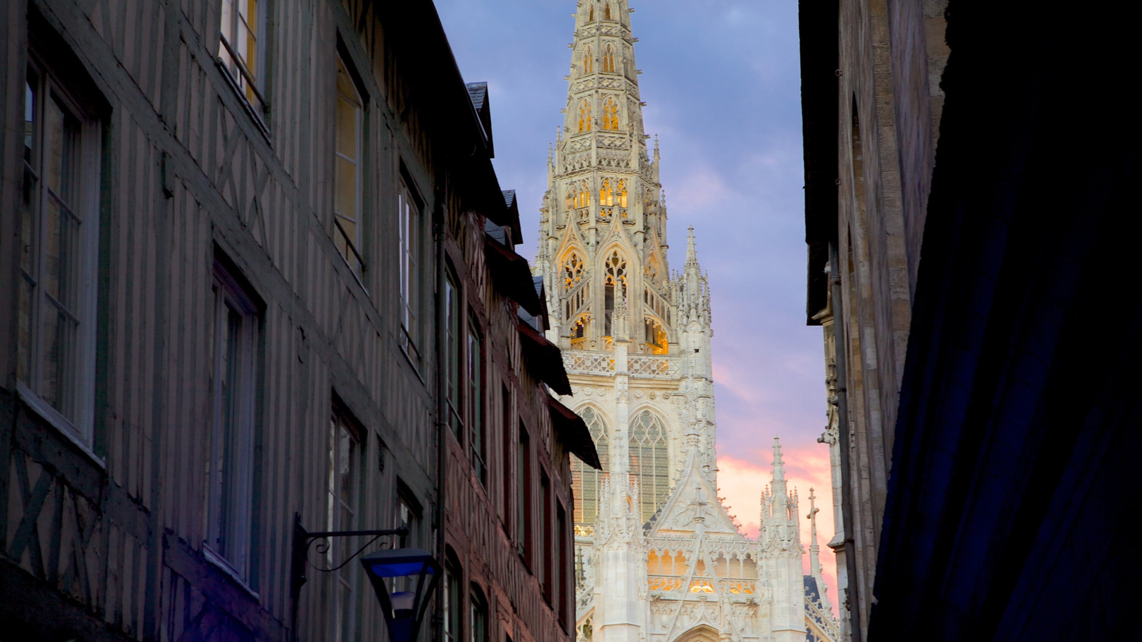 Rouen featuring a church or cathedral