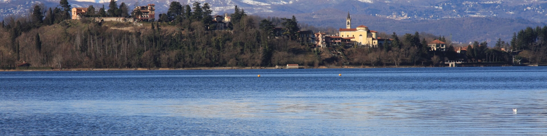 Lake of Varese, the Mount Rosa on the background