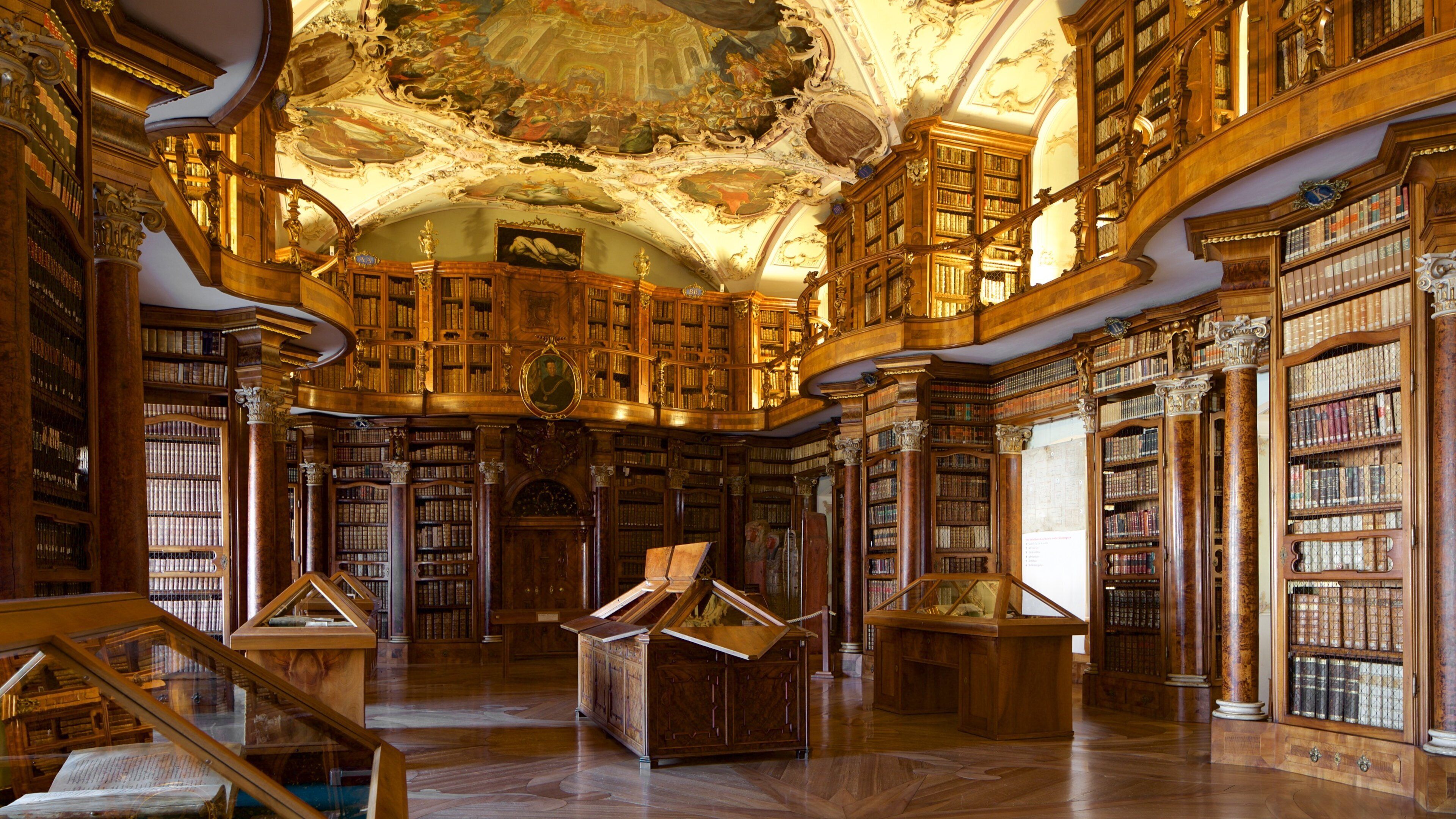 Abbey Library of Saint Gall featuring interior views and heritage elements