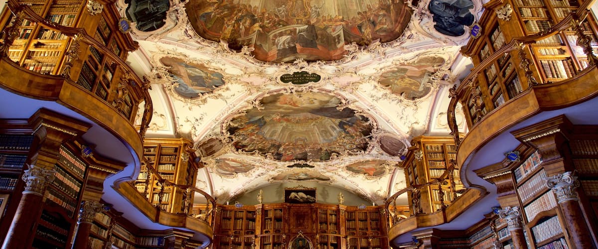 Abbey Library of Saint Gall featuring heritage elements and interior views
