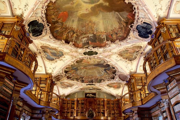 Abbey Library of Saint Gall featuring heritage elements and interior views