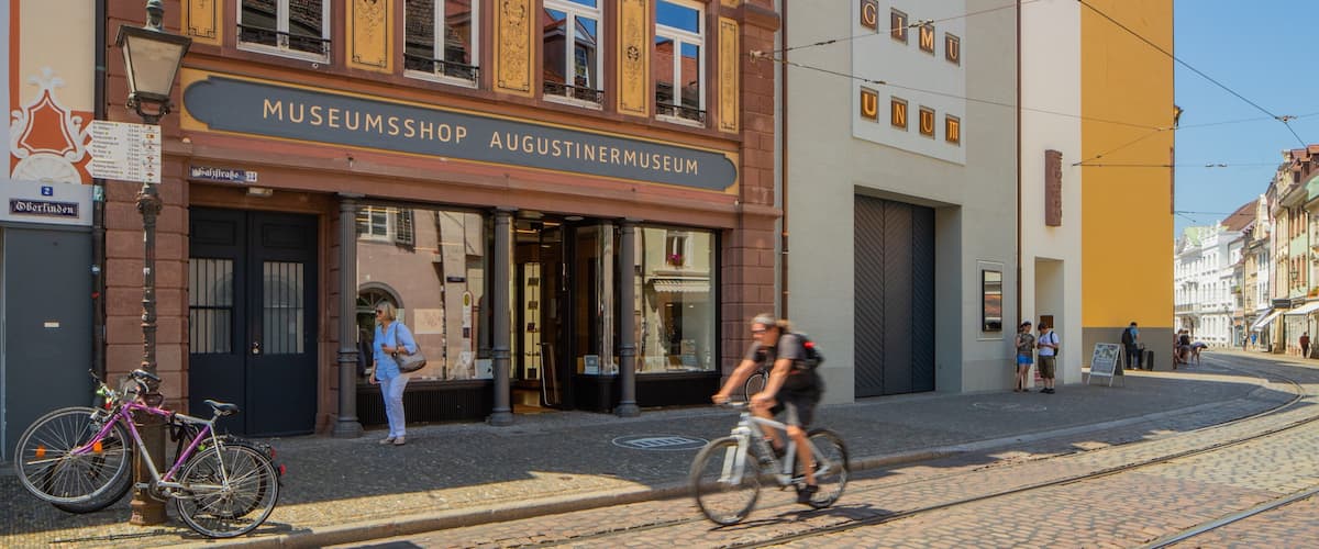 Augustinermuseum showing road cycling and a city as well as an individual male