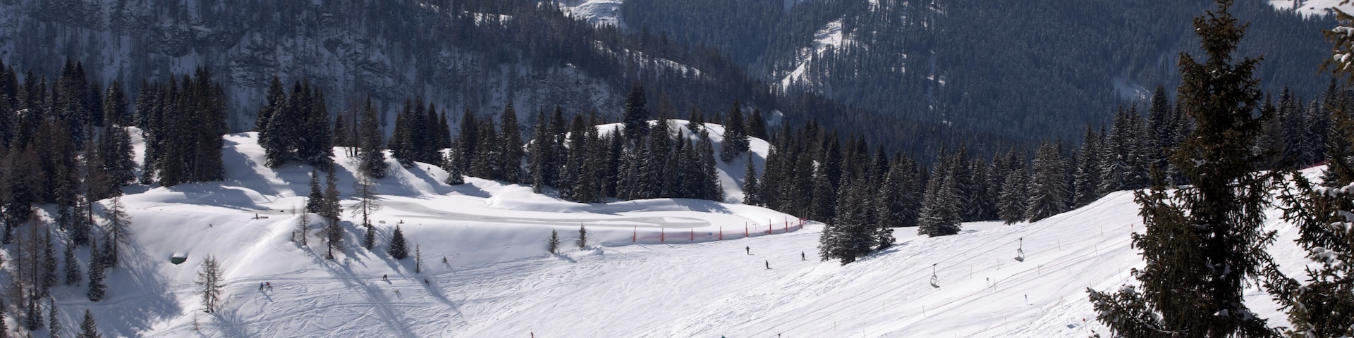 snow-covered skiing area in the Austrian Alps