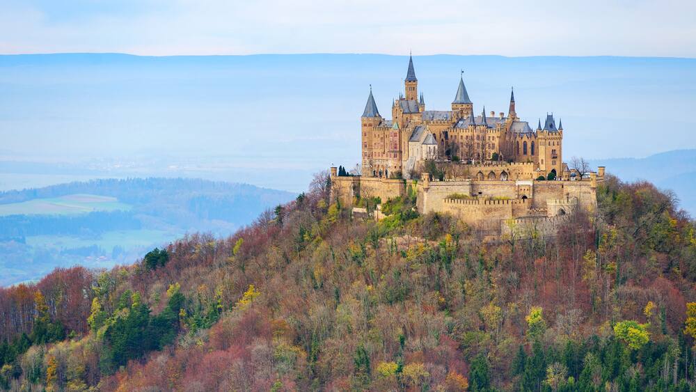 Hohenzollern castle in the Black Forest mountains, Germany