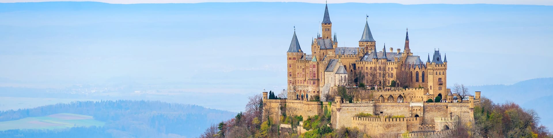 Hohenzollern castle in the Black Forest mountains, Germany