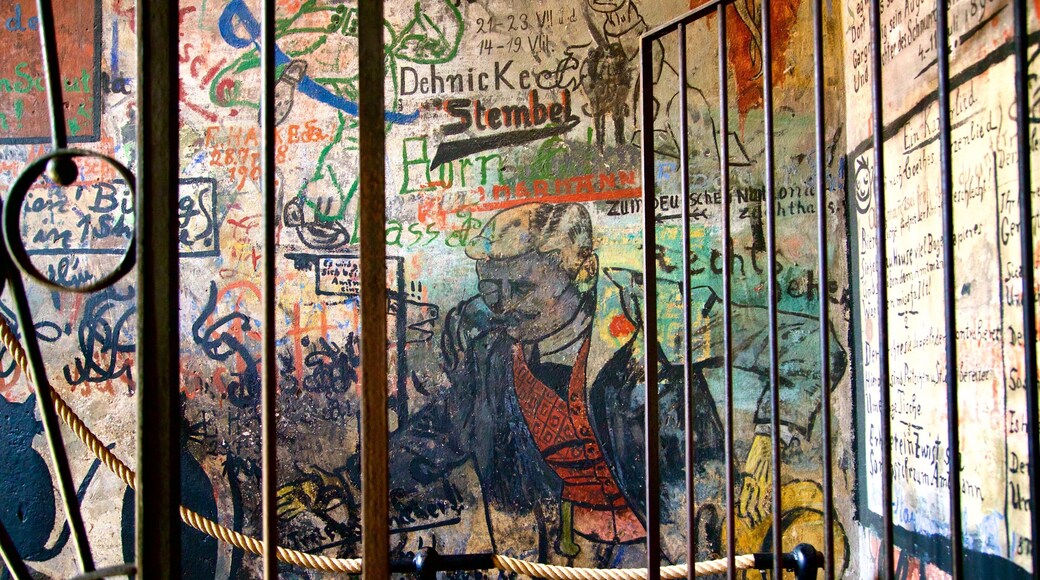 Heidelberg Student Jail featuring outdoor art and interior views