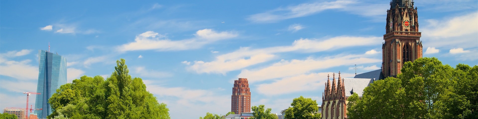 Frankfurt featuring a park, a river or creek and heritage elements
