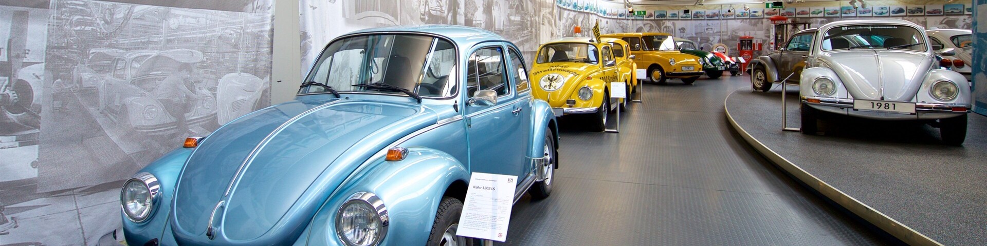 Volkswagen AutoMuseum featuring interior views and heritage elements