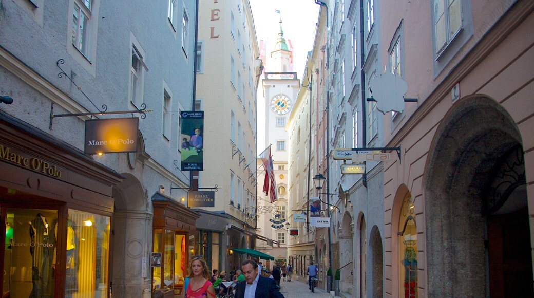 Old City Hall showing shopping, heritage architecture and signage