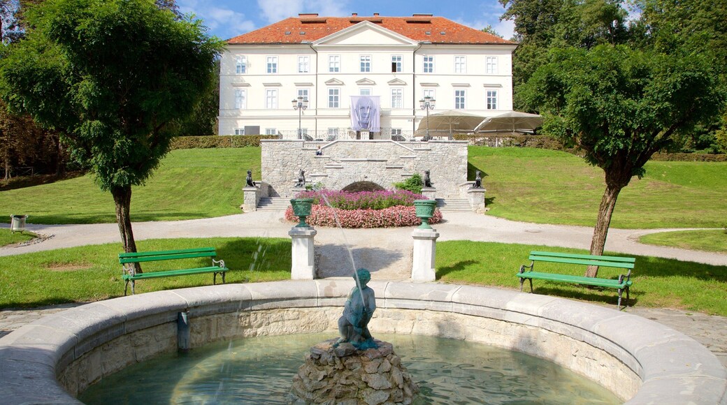 Ljubljana trong đó bao gồm khu vườn, đài phun nước và đài tưởng niệm