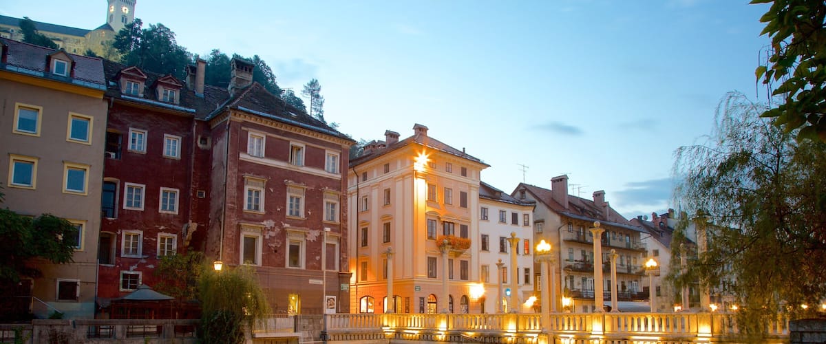 Ljubljana bevat nachtleven en een brug