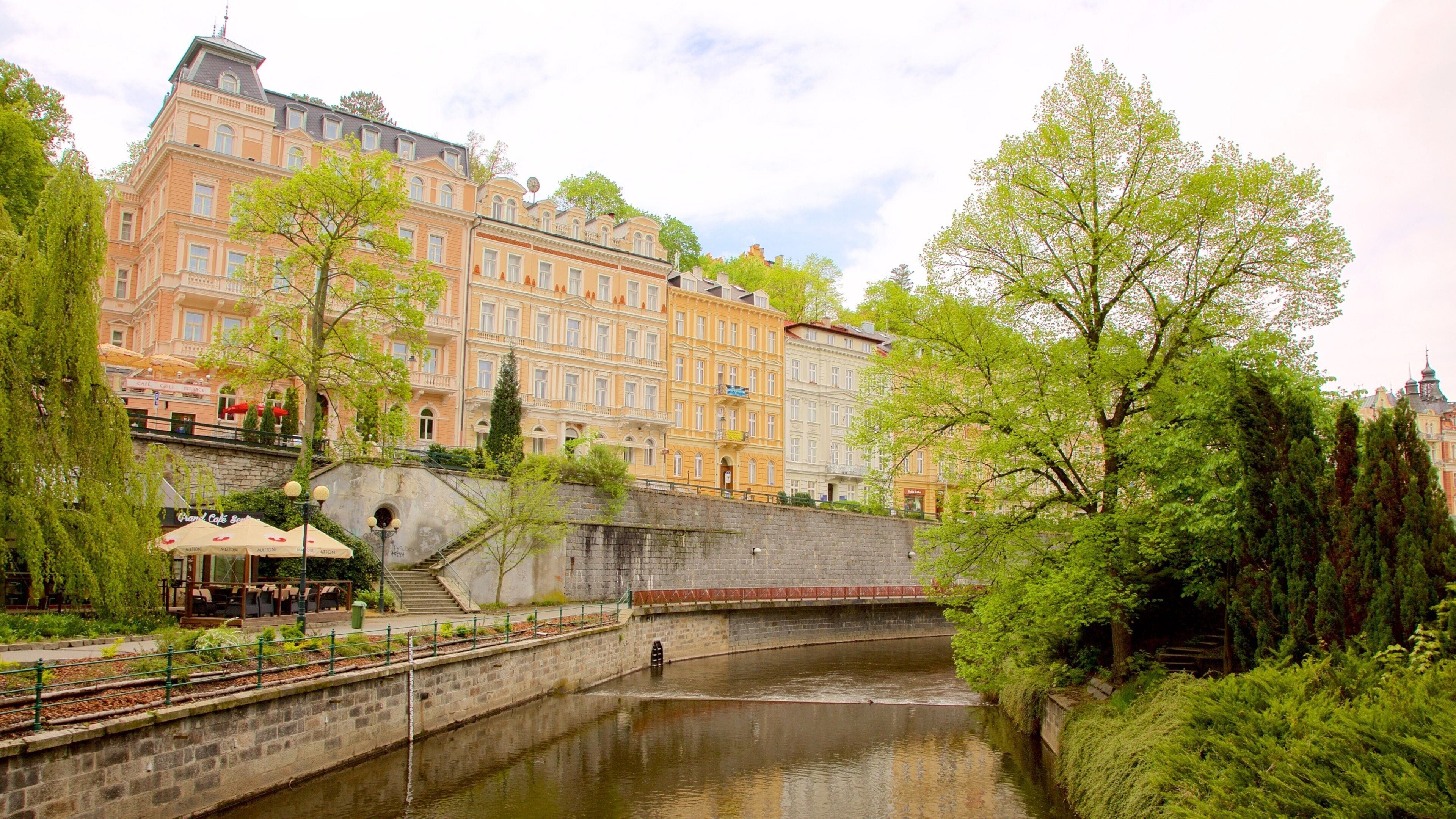 Karlovy Vary featuring a river or creek and a park