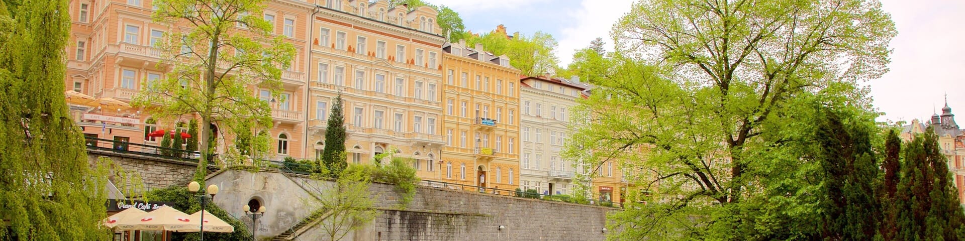 Karlovy Vary featuring a river or creek and a park