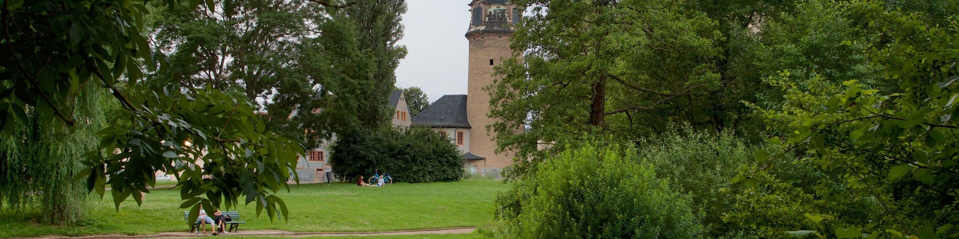 Park an der Ilm which includes heritage elements and a park as well as a couple